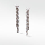 White Lightning Tennis Drop Earrings