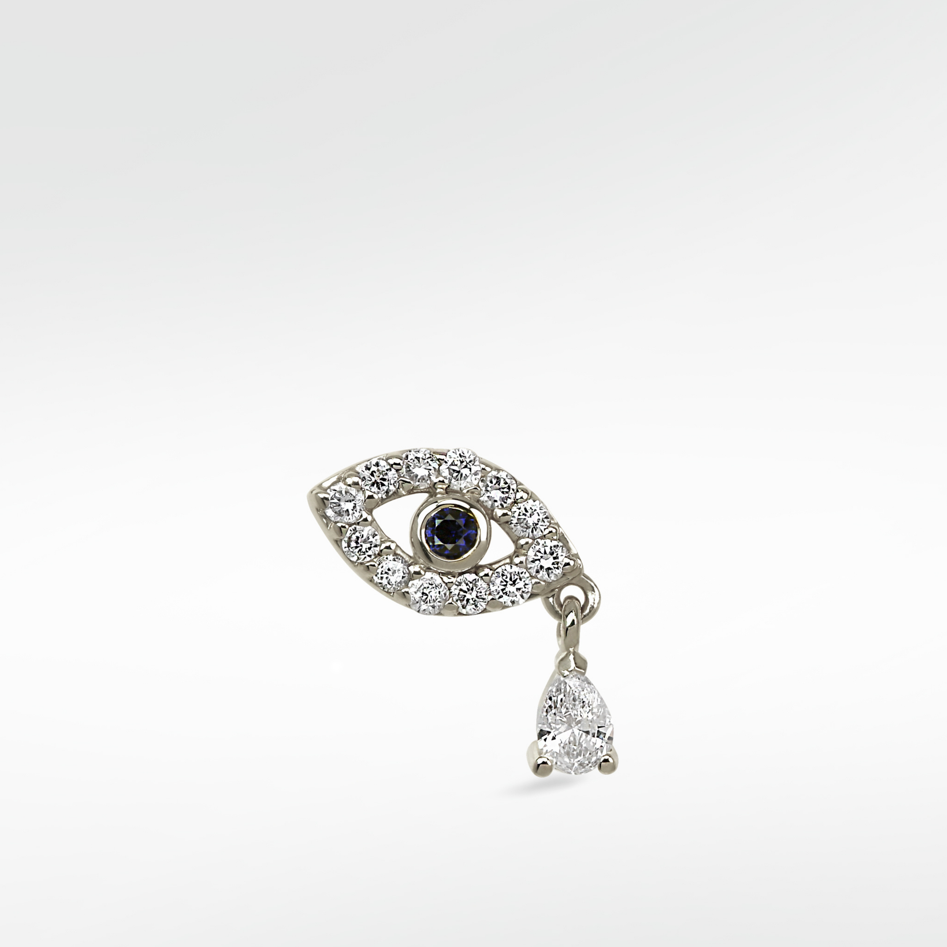Evil Eye with Single Diamond Drop (Protection)