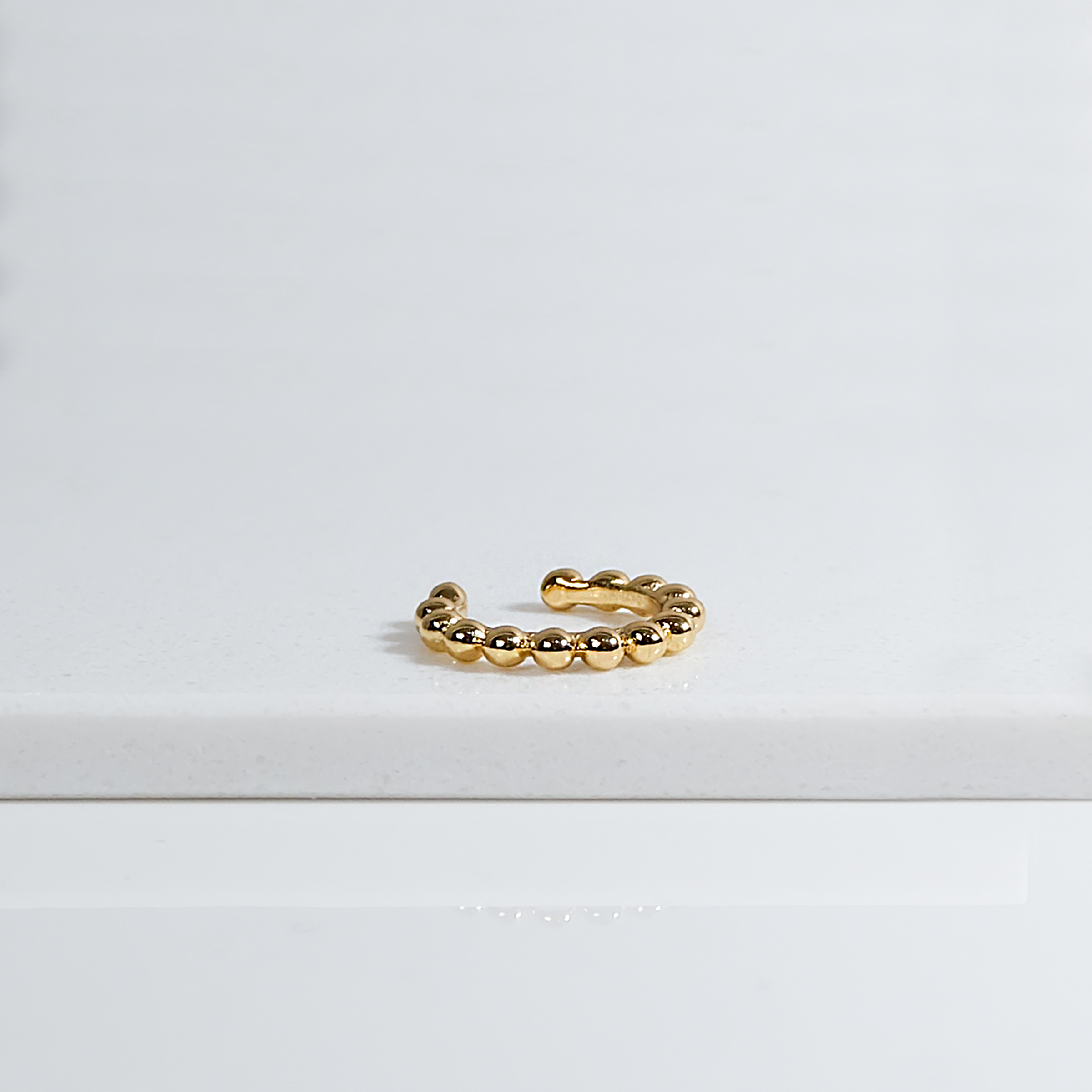 Golden Elegance Beaded Ear Cuff