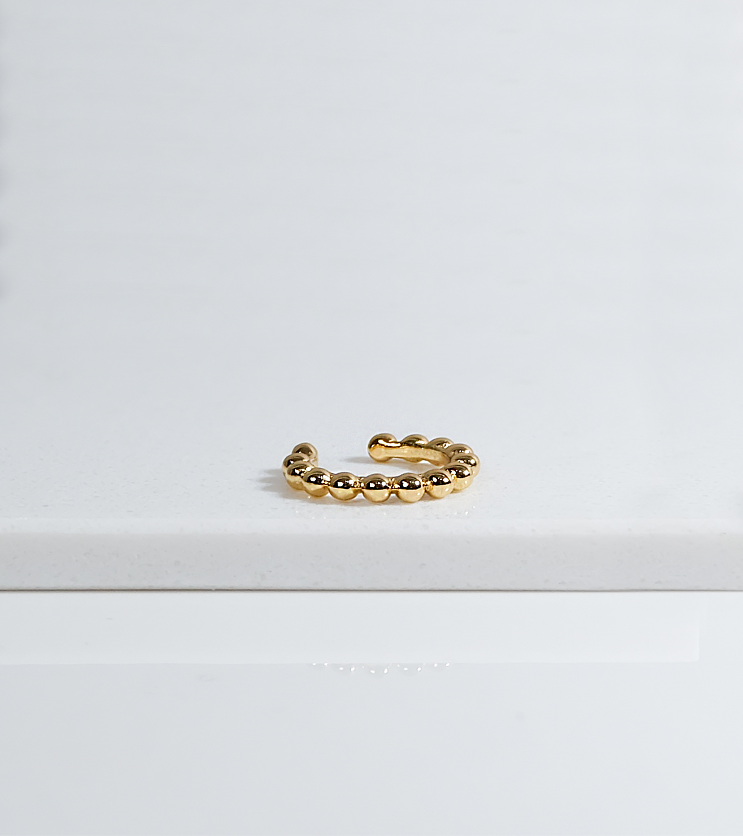 Golden Elegance Beaded Ear Cuff