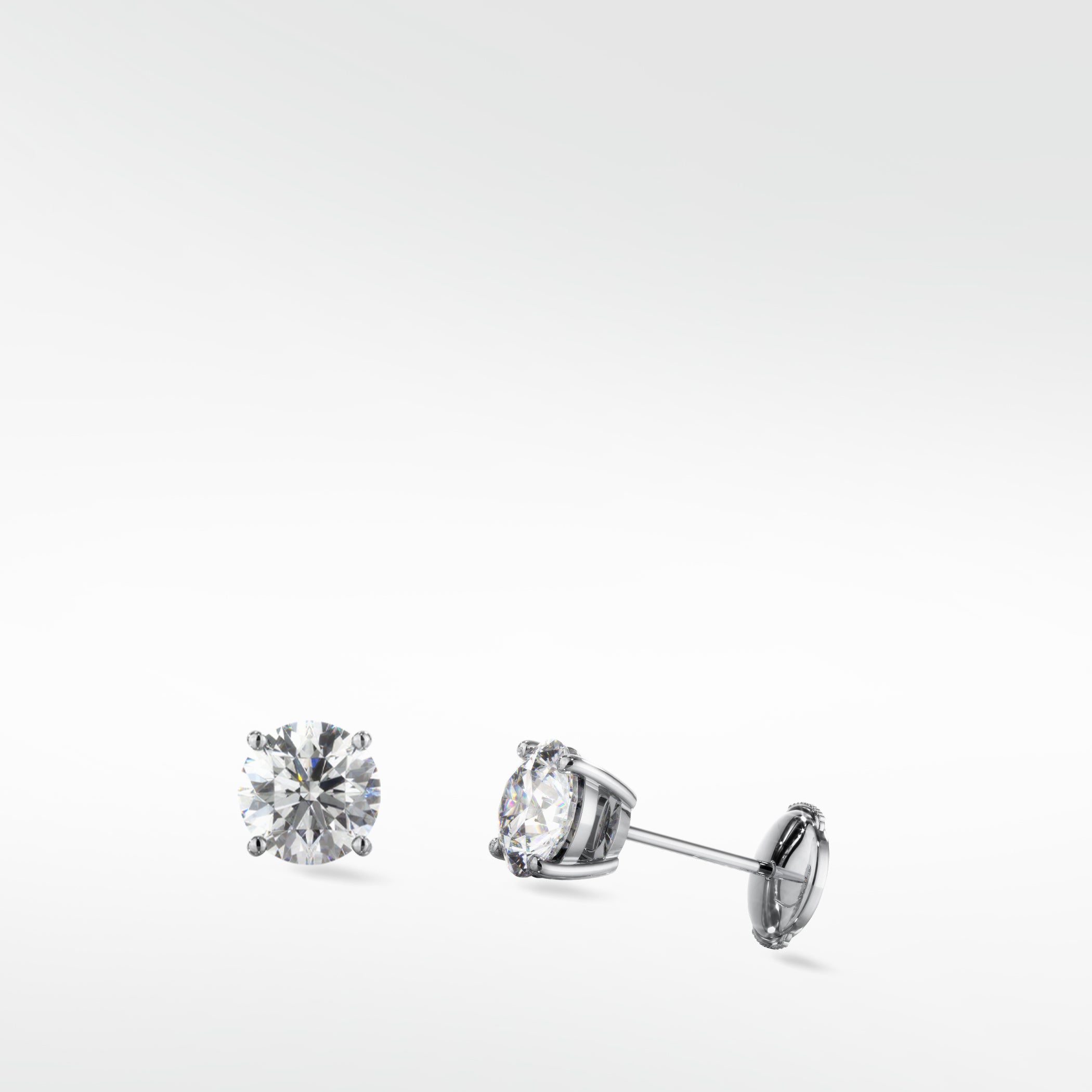 Lime Diamond Stud Earrings Brilliant Round Cut