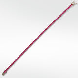 The Everyday Stackable Ruby Tennis Silver Bracelet