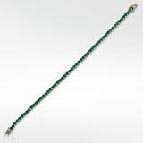 The Everyday Stackable Emerald Tennis Silver Bracelet