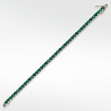 The Everyday Stackable Emerald Tennis Silver Bracelet
