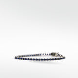 The Everyday Stackable Blue Sapphire Tennis Silver Bracelet