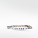 The Everyday Stackable White Sapphire Tennis Silver Bracelet