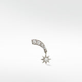 Starburst Drop Diamond Crawler Stud Earring