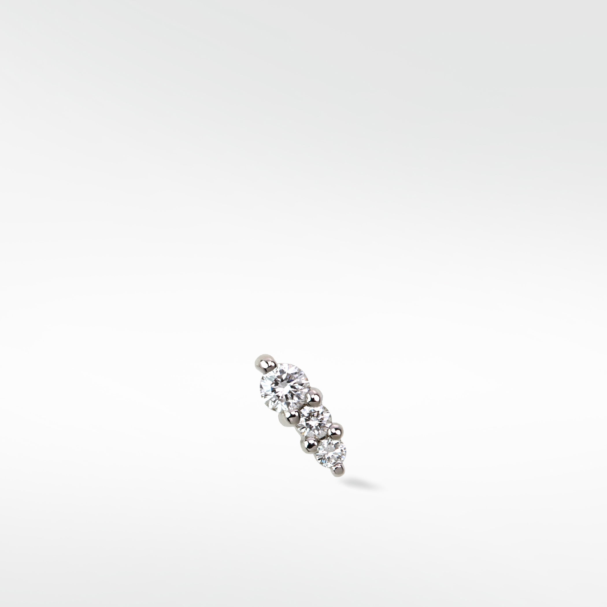 Trio Stone Diamond Crawler Stud Earring