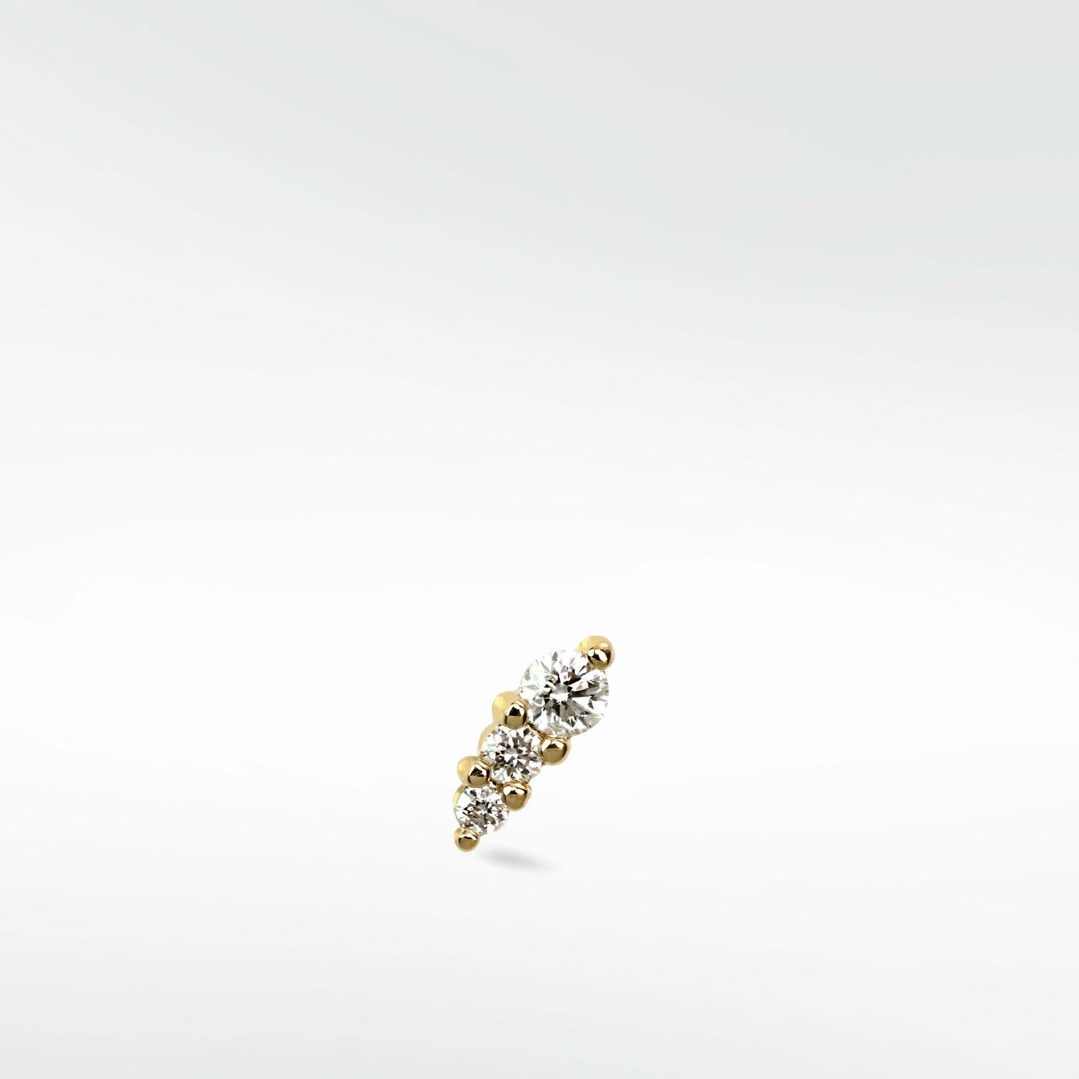 Trio Stone Diamond Crawler Stud Earring