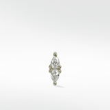 Double Pear Cut Diamond Stud