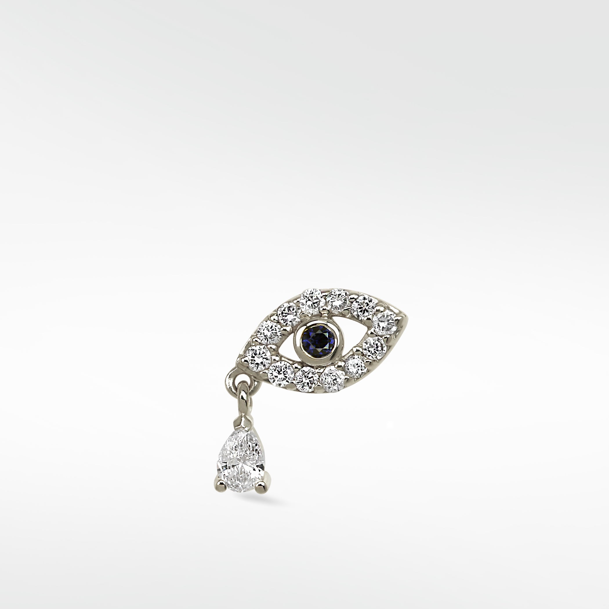 Evil Eye with Single Diamond Drop (Protection)