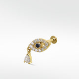 Evil Eye with Single Diamond Drop (Protection)