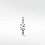 Modernist Oval Diamond Hoop