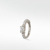 Modernist Oval Diamond Hoop