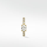 Modernist Oval Diamond Hoop