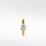 Modernist Hexagonal Diamond Knife Edged Hoop