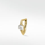 Modernist Hexagonal Diamond Knife Edged Hoop