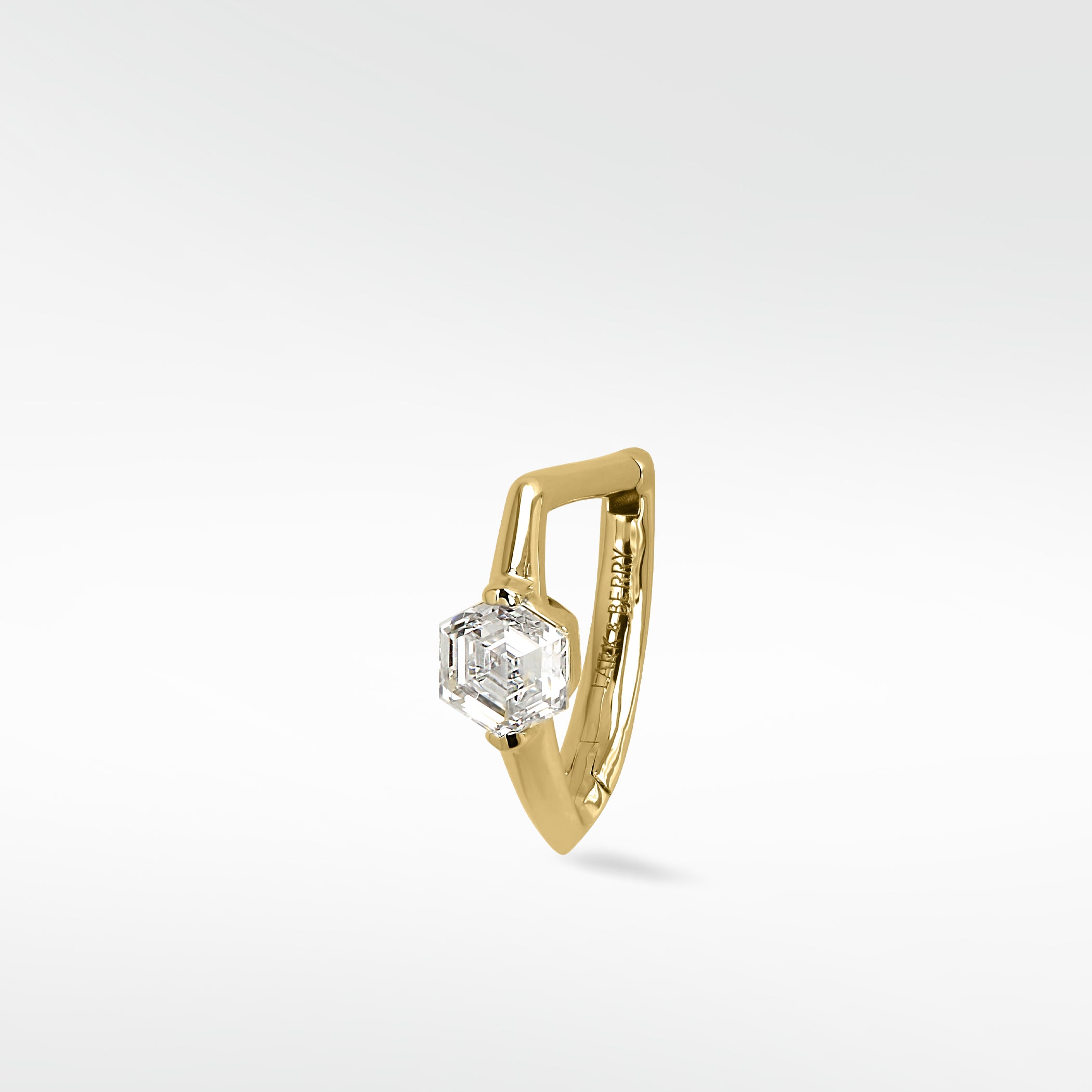 Modernist Hexagonal Diamond Knife Edged Hoop