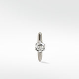 Modernist Hexagonal Diamond Knife Edged Hoop