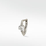 Modernist Hexagonal Diamond Knife Edged Hoop