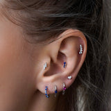 Trio Stone Crawler - Blue Sapphire Stud Earring