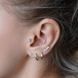 Mini Moon Diamond Stud Earring