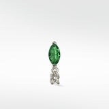 Quiet Luxury  Emerald Stud and Diamond Drop
