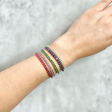 The Everyday Stackable Blue Sapphire Tennis Silver Bracelet