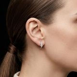 Modernist Oval Diamond Hoop