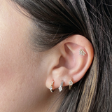 Modernist Hexagonal Diamond Knife Edged Hoop