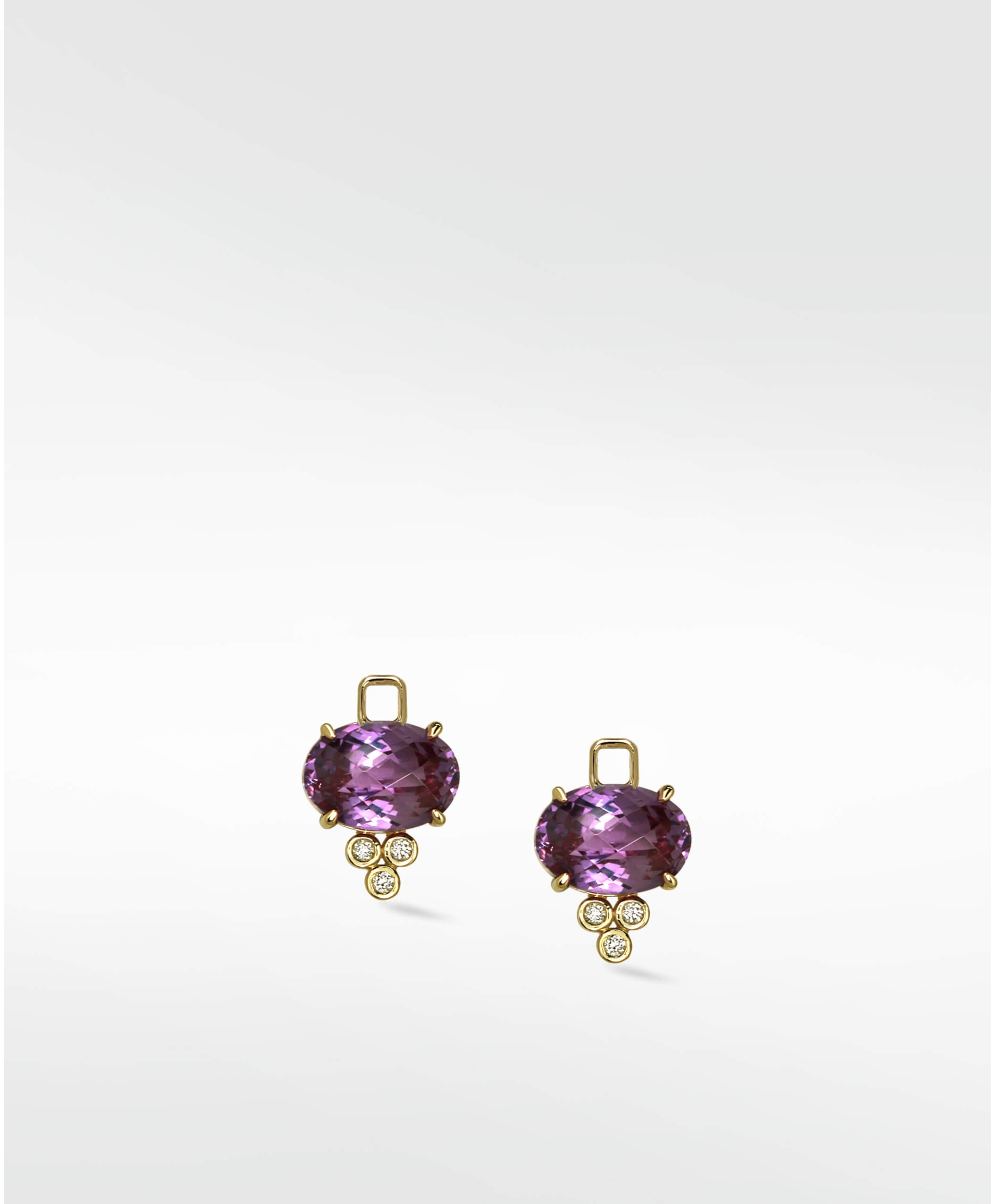Detachable Purple Sapphire and Diamond Drop with cultured diamonds lab grown diamonds created diamonds lark and berry