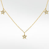 Tri-Star Gold Necklace
