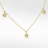 Tri-Star Gold Necklace