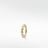 Twisted Gold Diamond Hoop