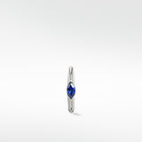 Marquise Set Knife Edged Hoop - Blue Sapphire