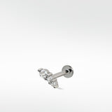 Trio Stone Diamond Crawler Stud Earring