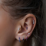 Marquise Set Knife Edged Hoop - Emerald