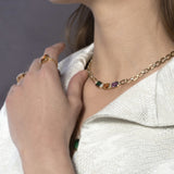 Nexus Emerald, Sapphire and Diamond Link Necklace