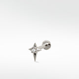 Mini Cross Diamond Stud Earring