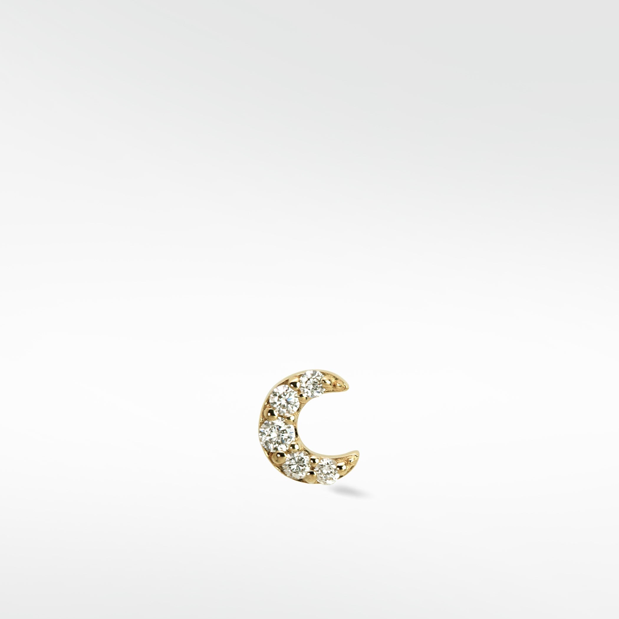 Mini Moon Diamond Stud Earring