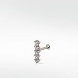 Modernist Tennis Diamond Stud Earring