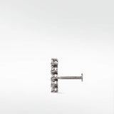 Modernist Tennis Diamond Stud Earring