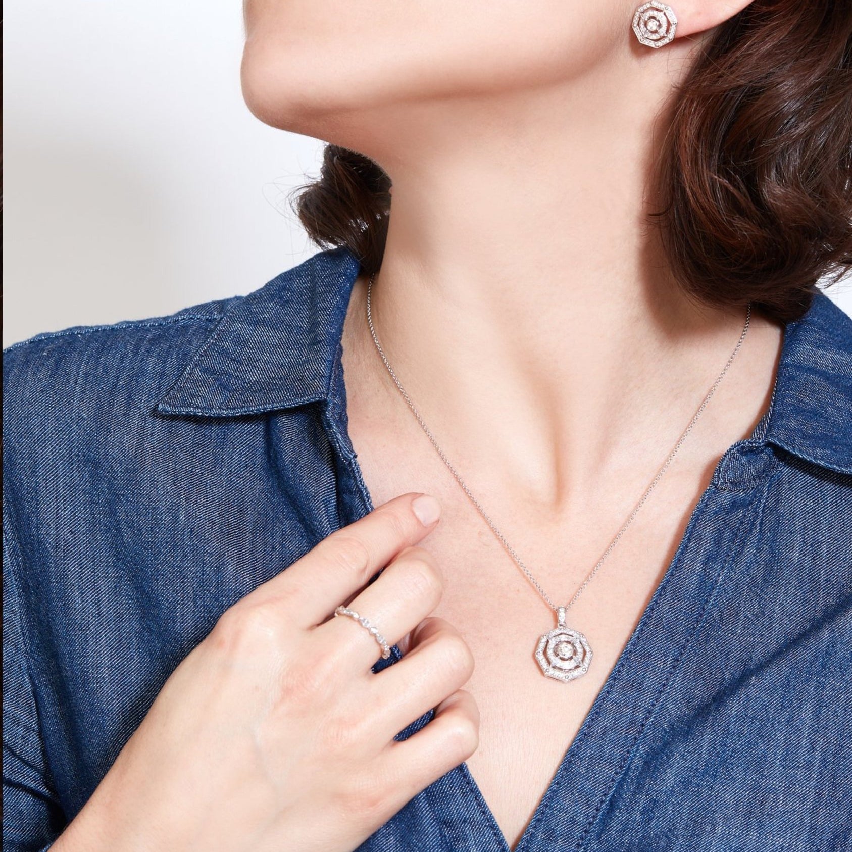 Aerides Diamond Pendant in Solid 18K Gold - Lark and Berry