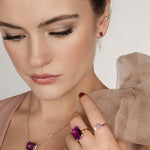 Alicia Diamond Leaf Hoop in 14K White Gold - Lark and Berry