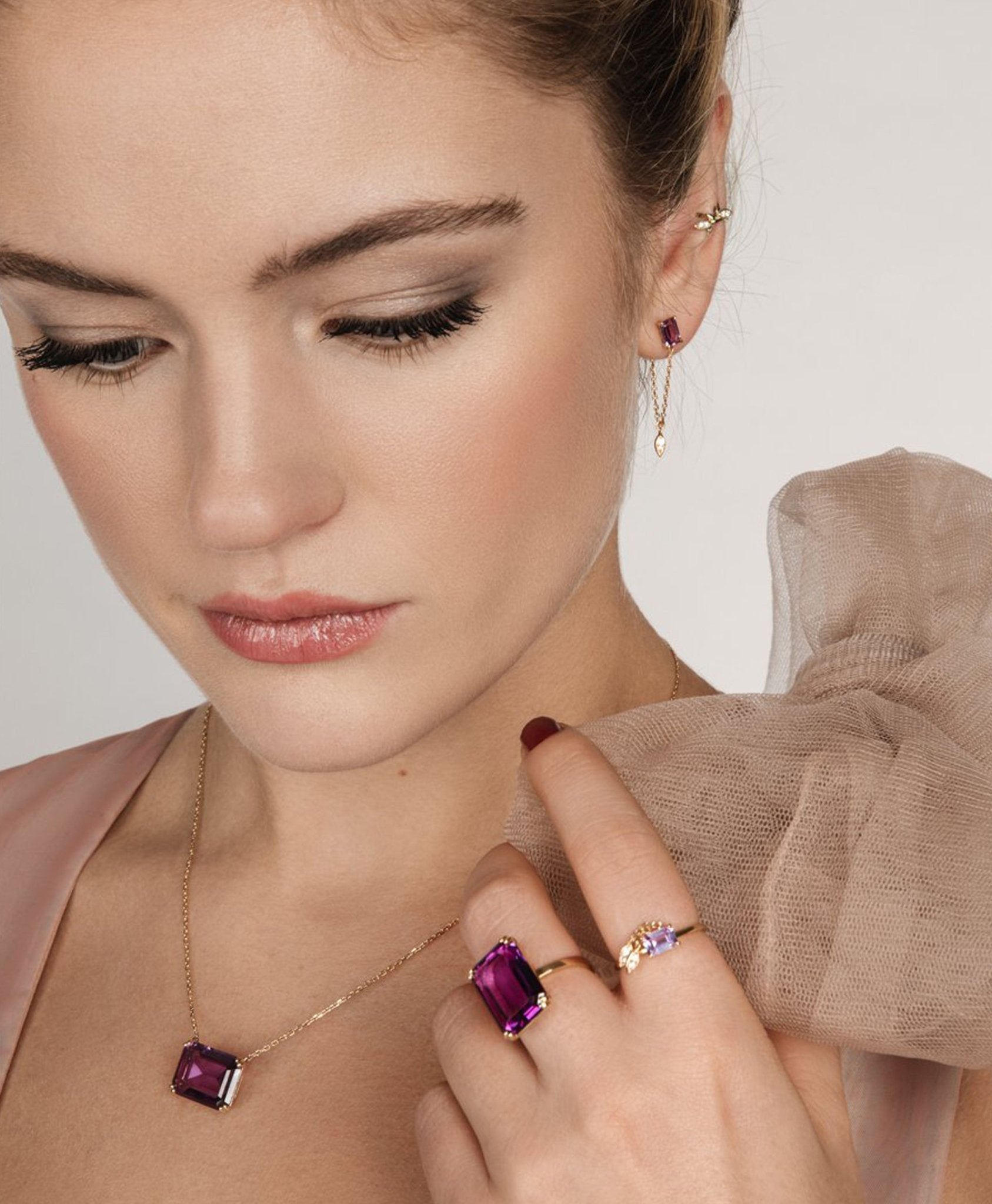 Alicia Diamond Leaf Hoop in 14K White Gold - Lark and Berry