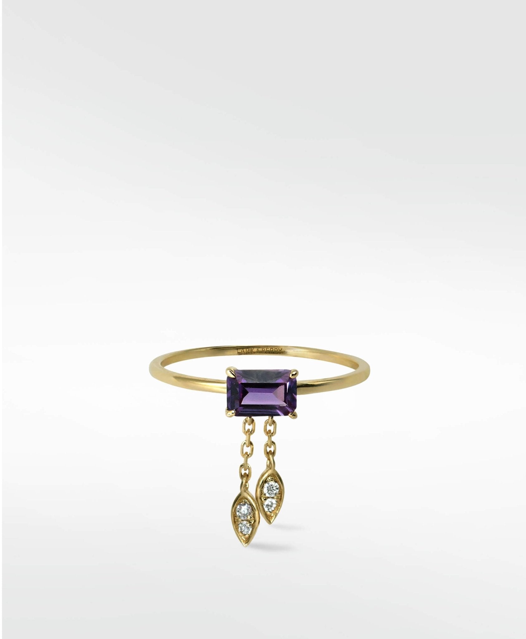Alicia Violet Sapphire Delicate Charm Ring in 14K Gold - Lark and Berry