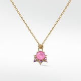 Detachable Pink Sapphire Celestial Drop Earrings - Lark and Berry