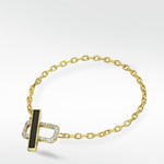 Eclipsis Toggle Bracelet with Diamond Details in 18k Yellow Gold - Lark and Berry