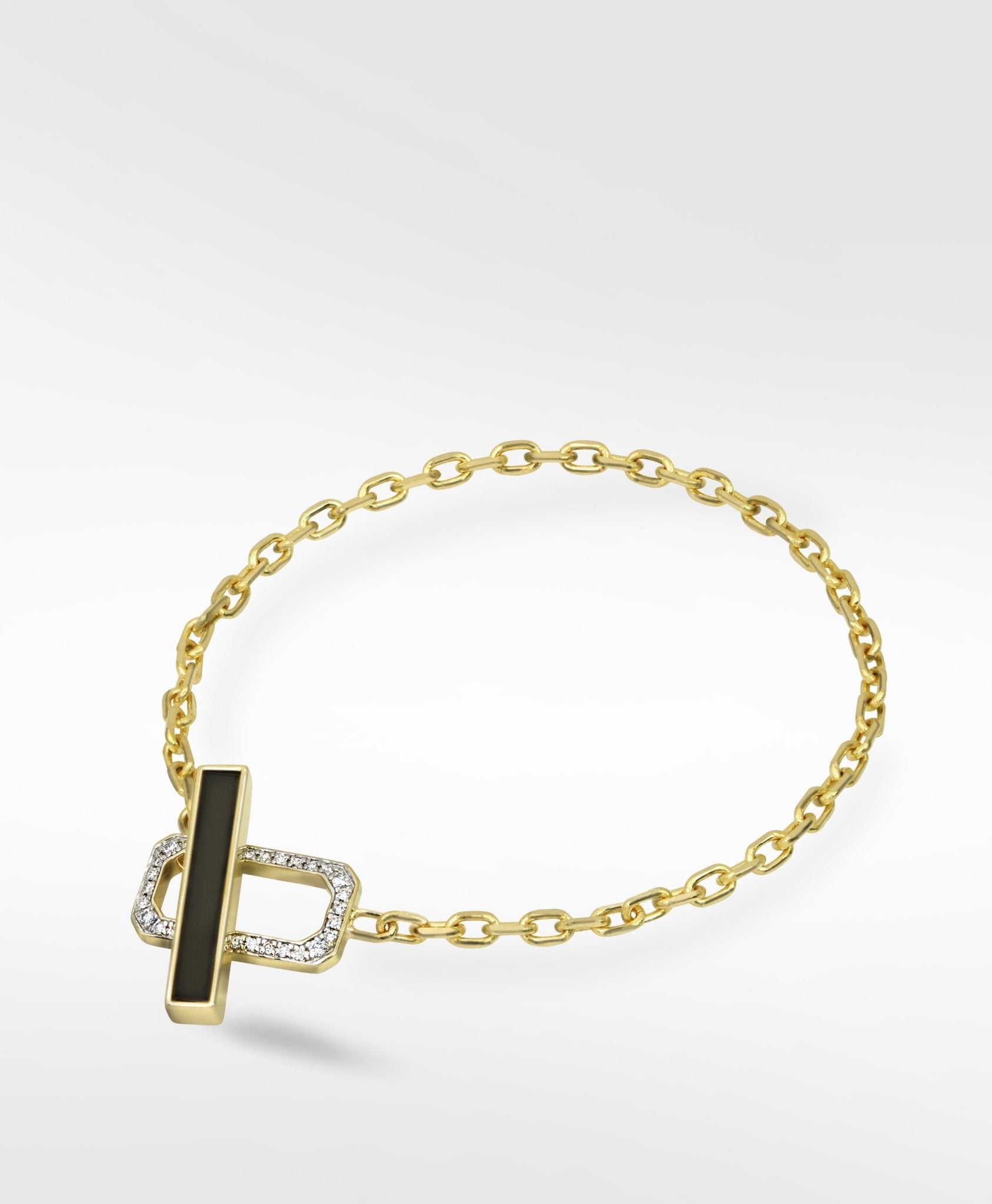 Eclipsis Toggle Bracelet with Diamond Details in 18k Yellow Gold - Lark and Berry