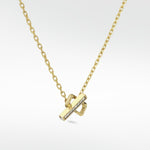 Eclipsis Toggle Necklace with Diamonds in 18k Yellow Gold - Lark and Berry